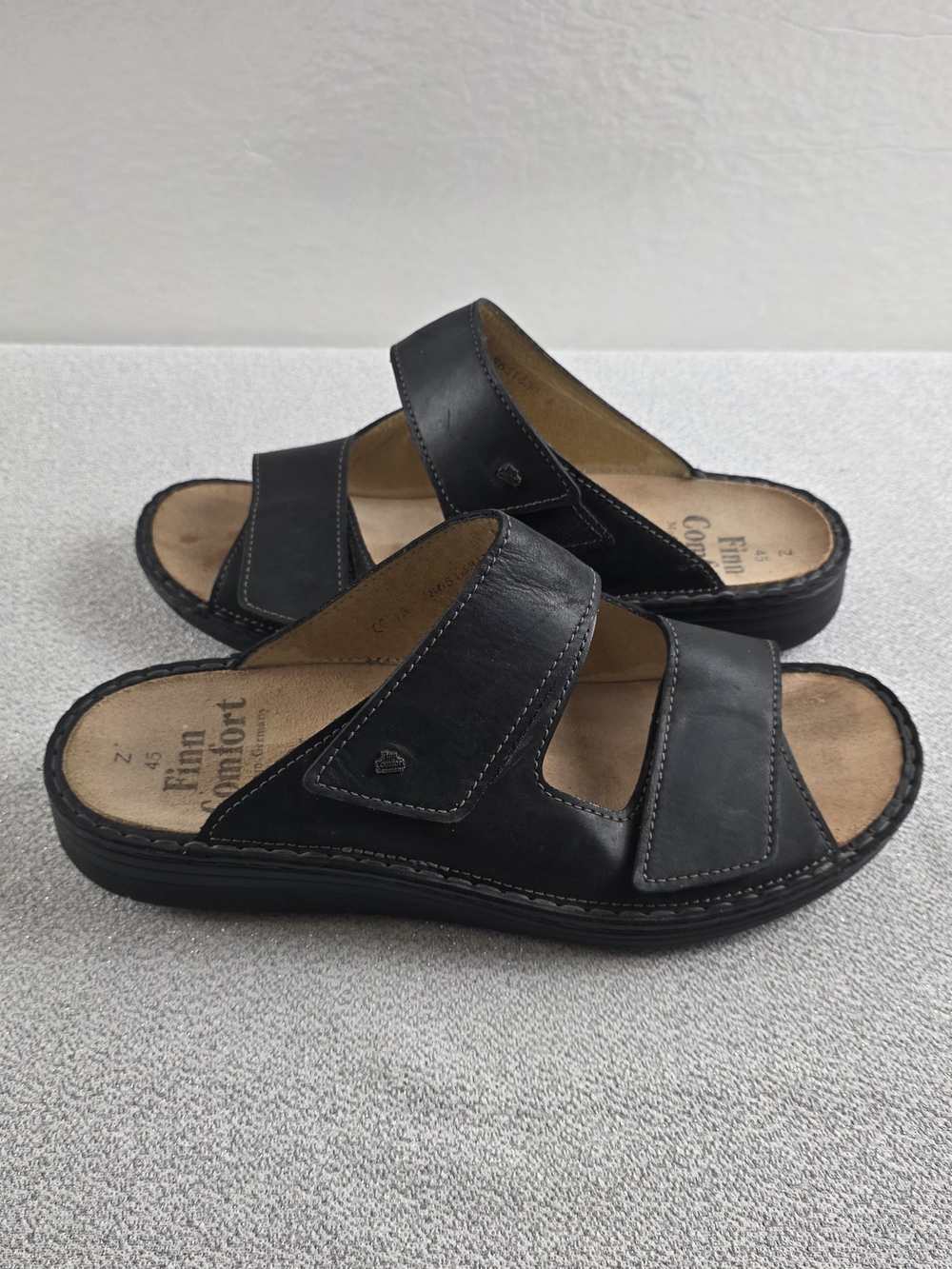Finn Comfort Double Strap Slide Sandal Black Men's 45/12-12.5
